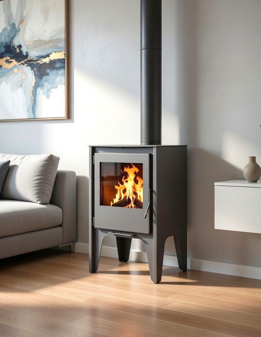 Estufa de leña Contemporanea Juan Panadero FRANKFURT 7'4 kw / Salida 150 mm / Eco Design