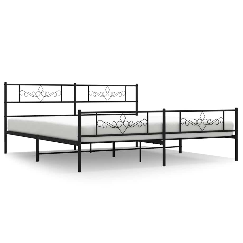 Estructura cama sin colchón con estribo metal negro 193x203 cm vidaXL - 2