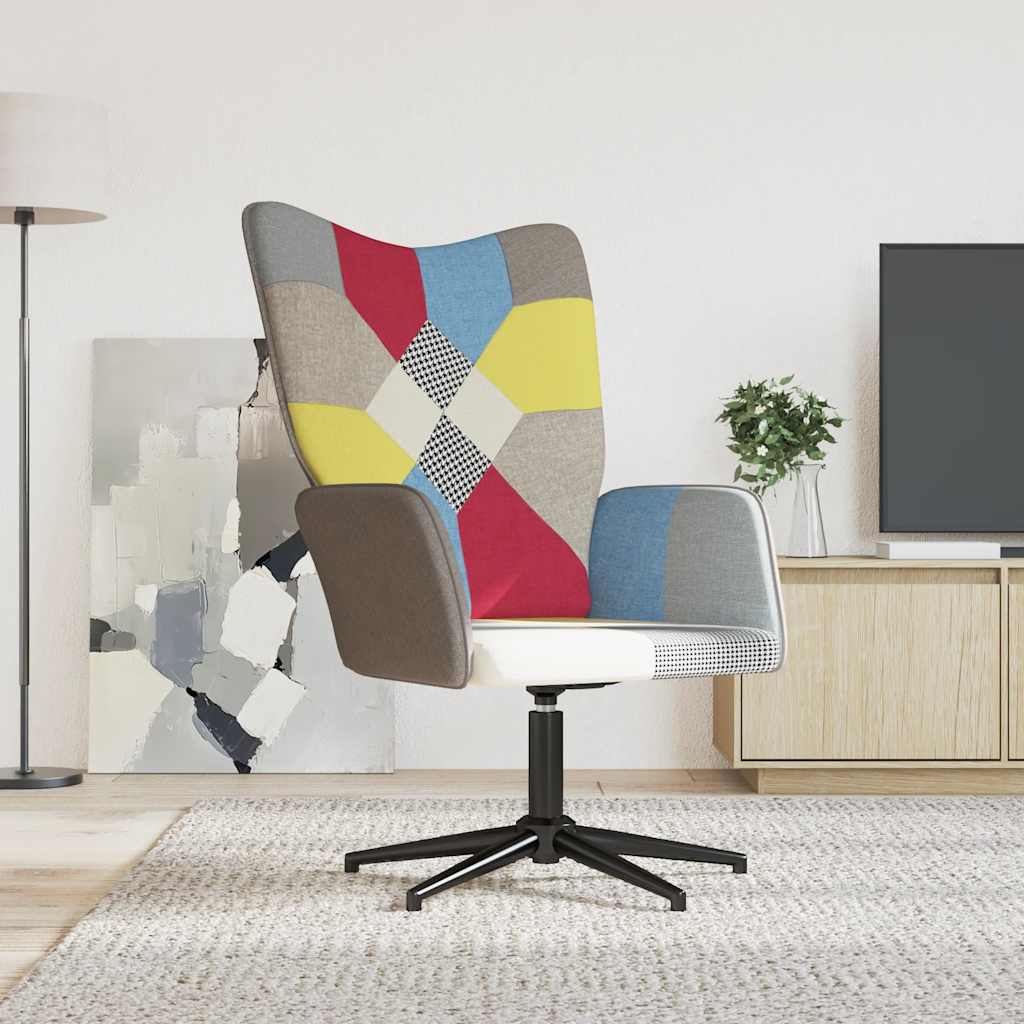 Fotel, patchwork, obity tkaniną vidaXL