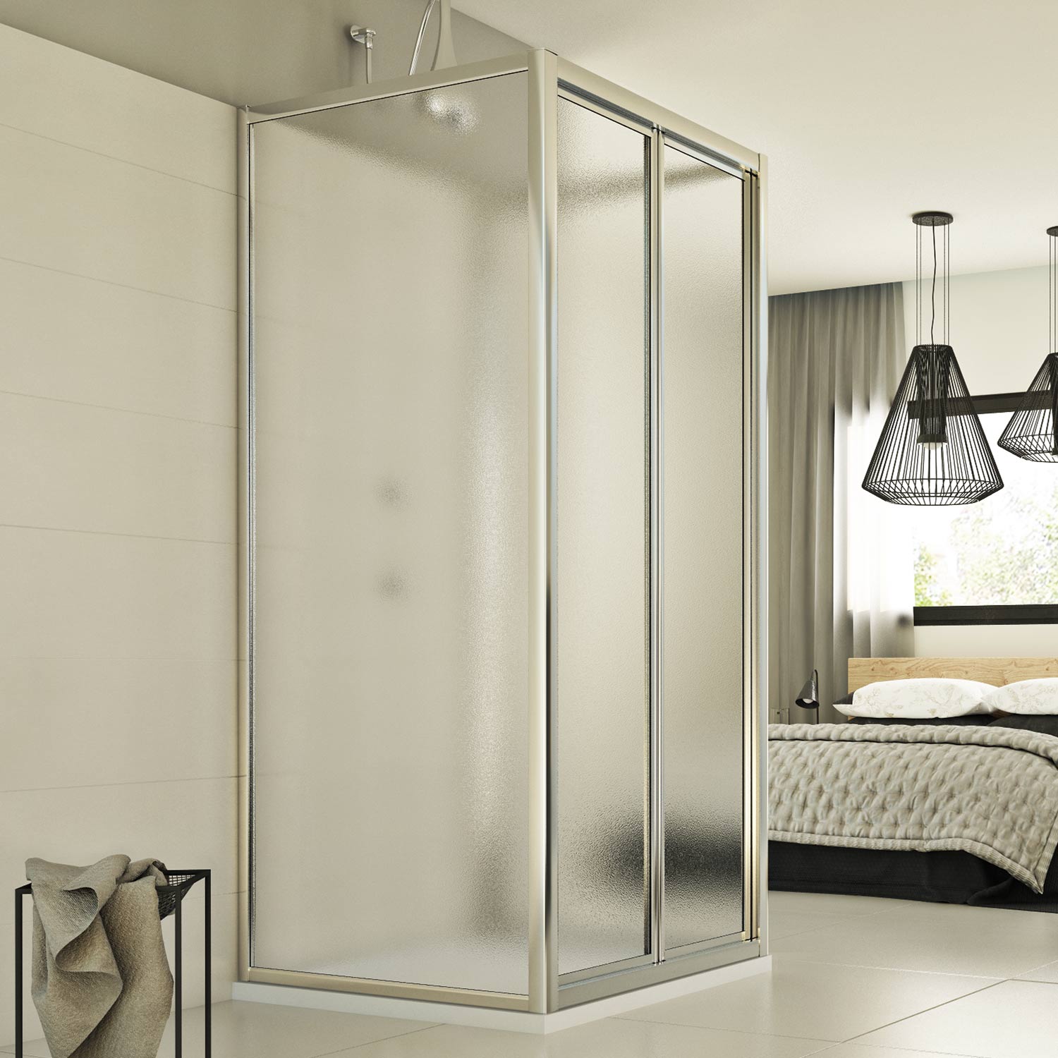 Cabine douche 3 côtés 90x100x90 CM H198 Opaque mod. Urban Trio | Leroy ...