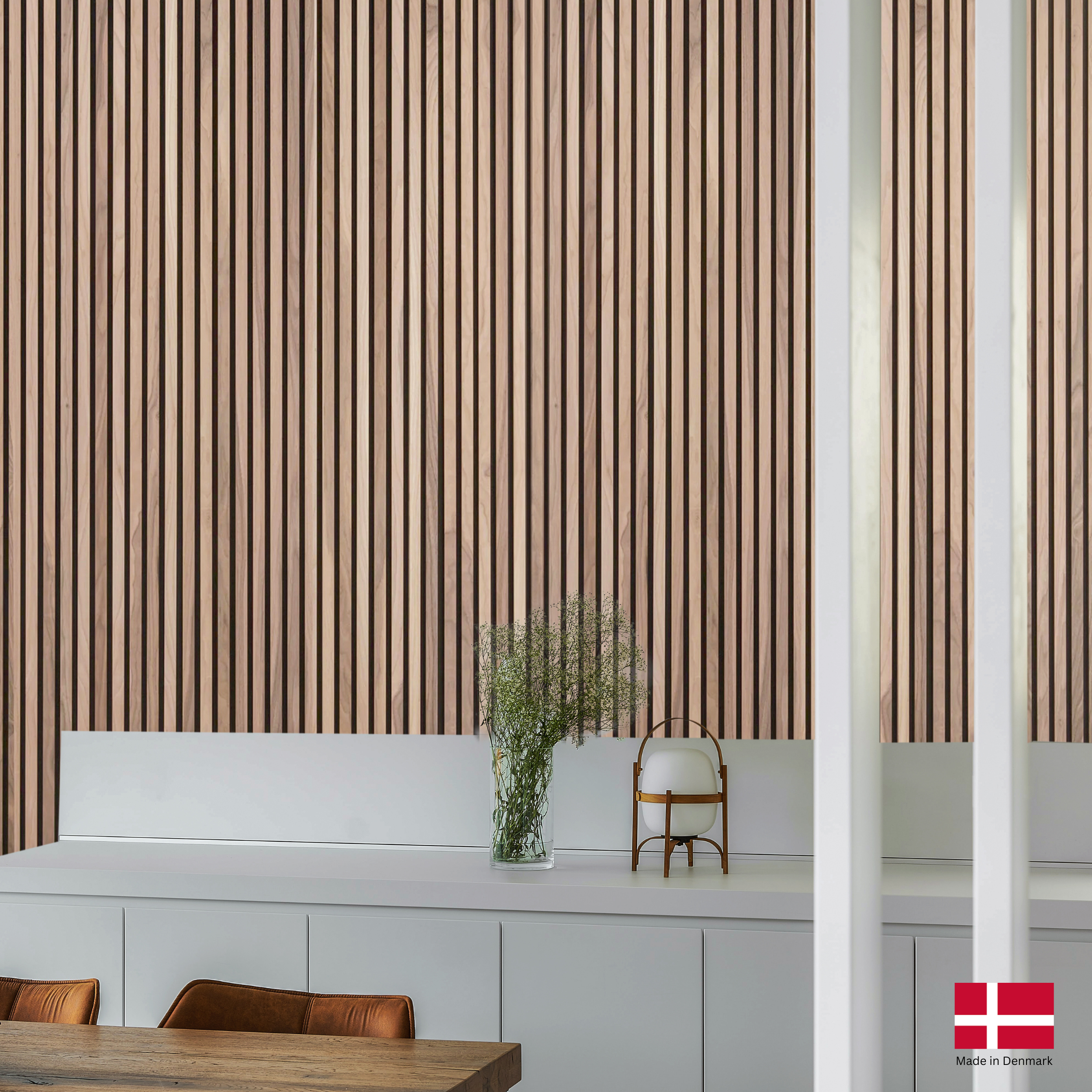 Panneau tasseaux acoustique MDF PREMIUM décor noyer, feutrine noire, 240x60 cm Nordic Acoustics - 4