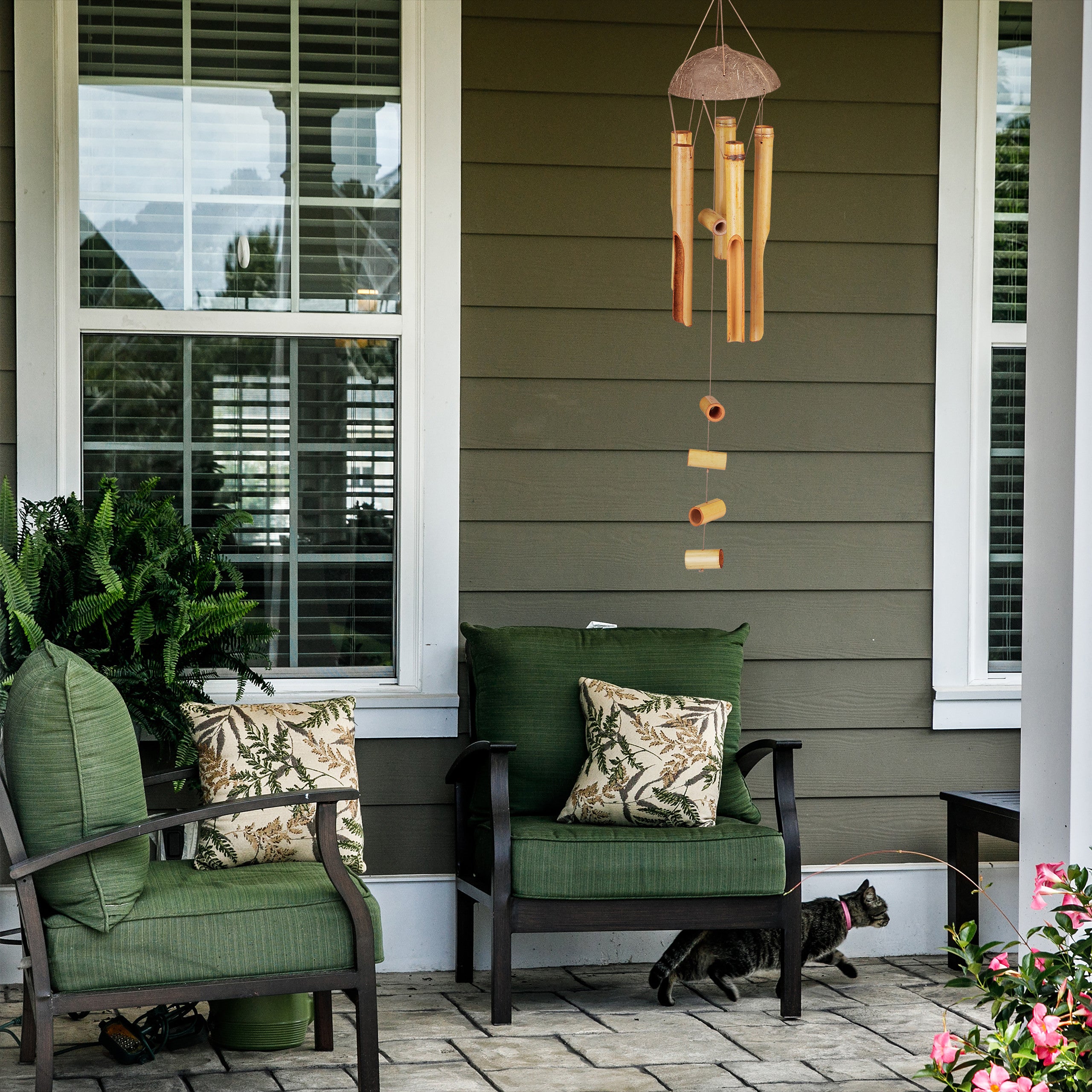 Carillon A Vento In Bambù - 60cm Con Suono Naturale Per Giardino O Casa - Foto 13