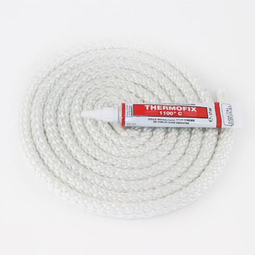 Joint rond tressé (blanc) ø 10 mm x 2.5 m + colle
