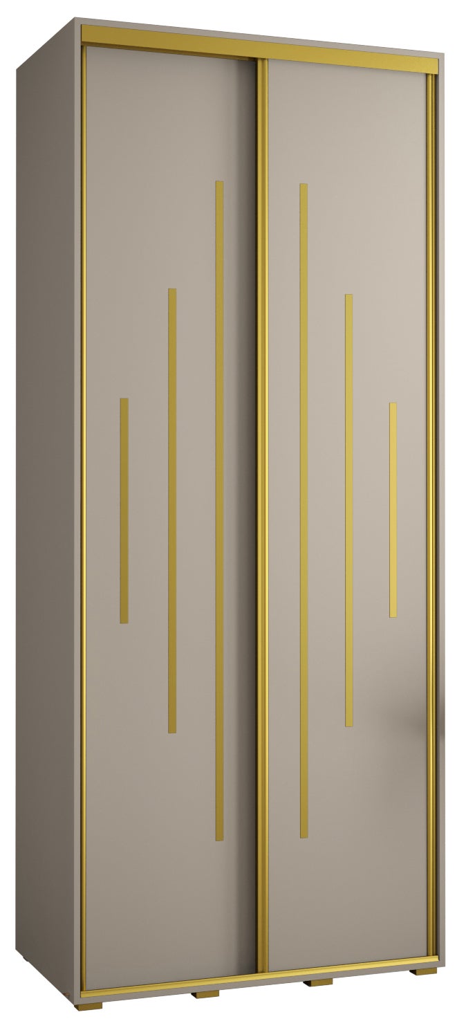 Szafa przesuwna wysoka Dakota 12 120 x 45 x 235,2 cm kaszmir + u. Złoty - Abiks Meble