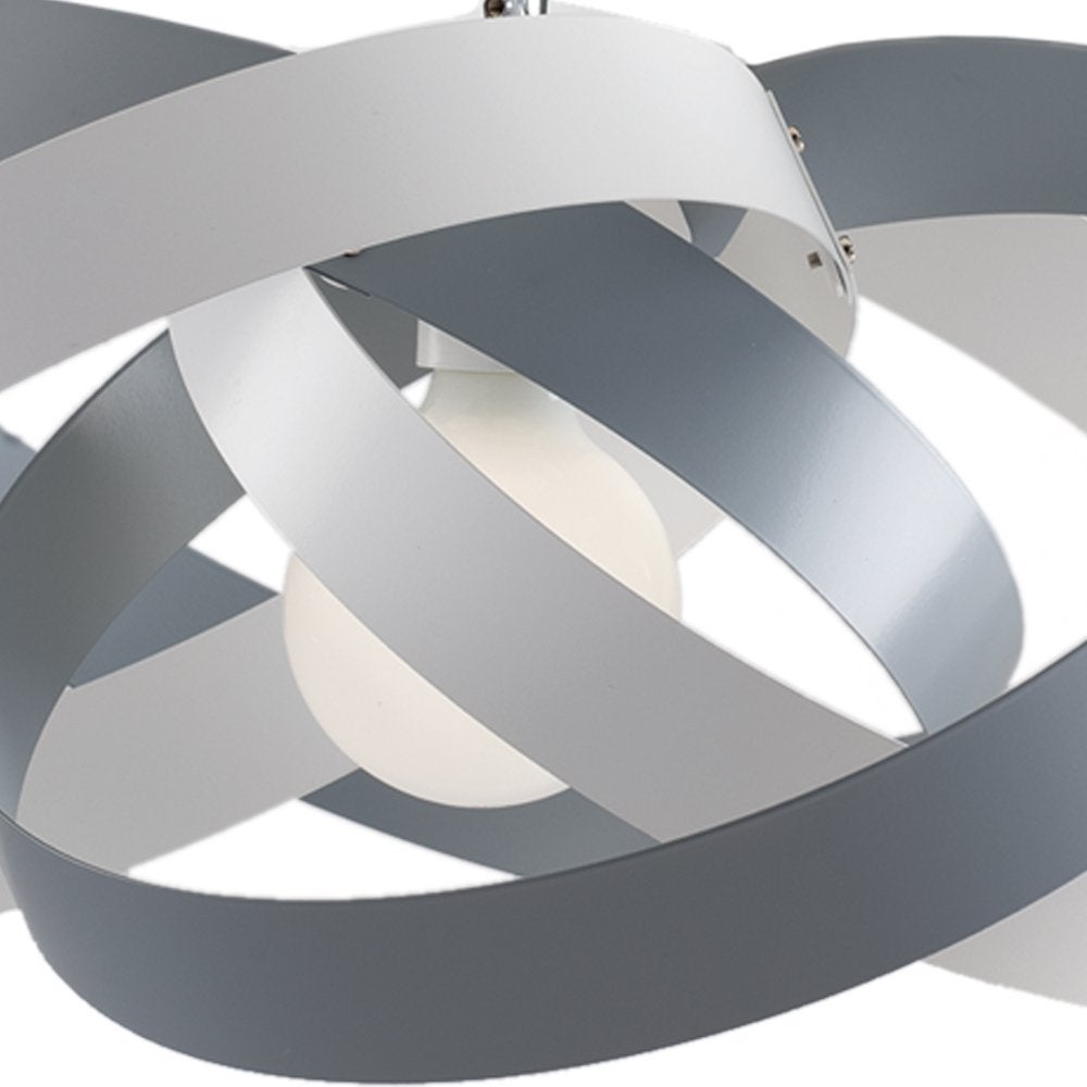 Vertigo Suspension en fer laqué blanc et gris avec câble en acier orientable 1 lumière 125 d.54 BL156-1-BG - 3