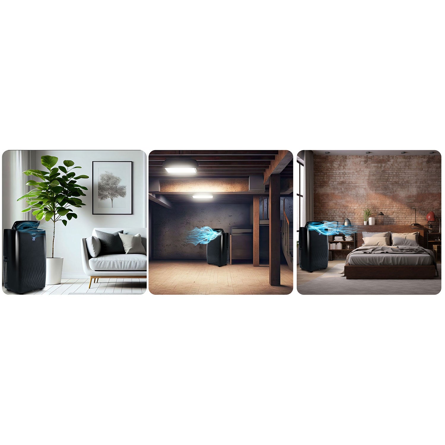 Klimatyzator przenośny z funkcją grzania Berdsen BD-581 4kW osuszacz 34l/24h WiFi czarny - 8