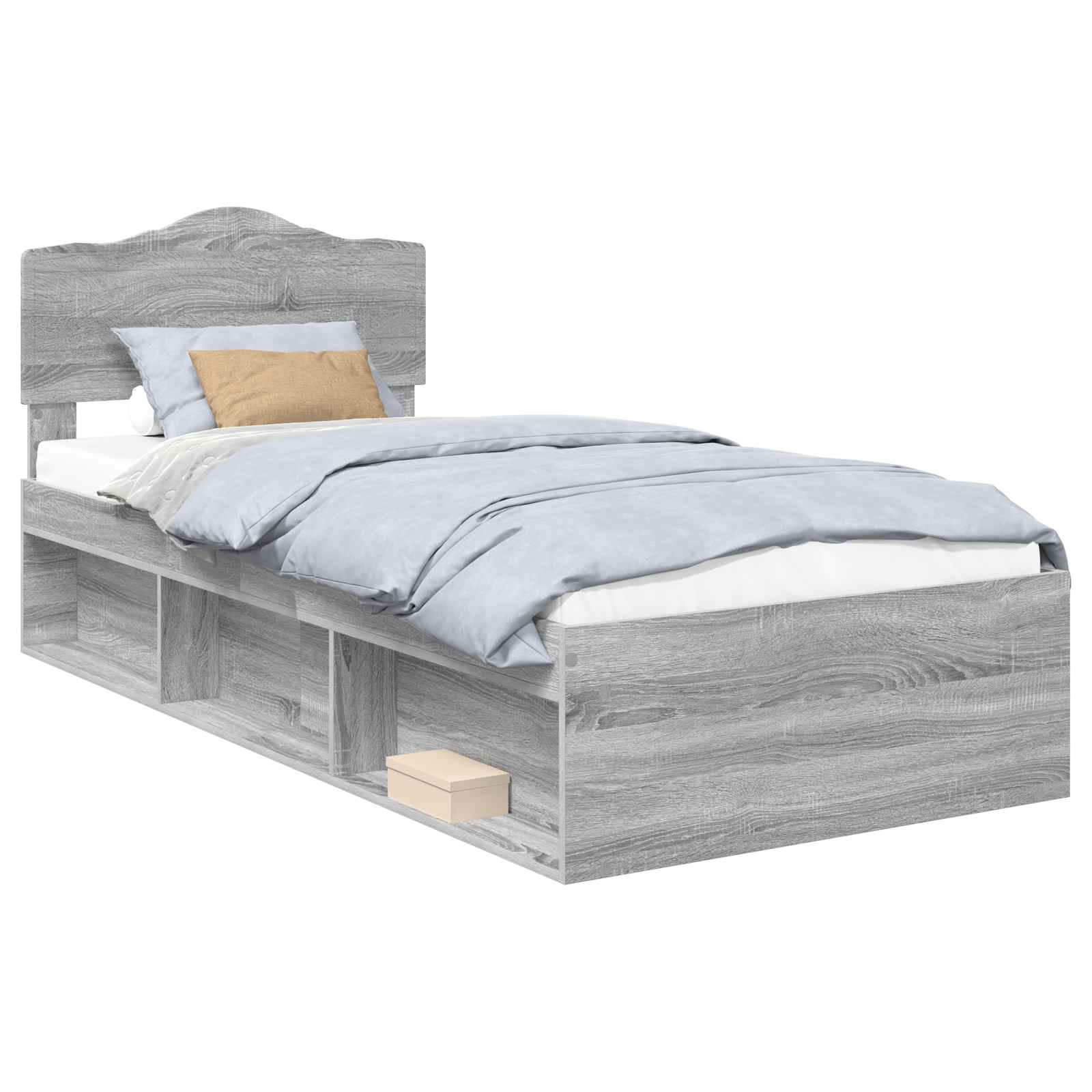 Cadre de lit Gris 90 x 200 cm Bois de pin massif - 2