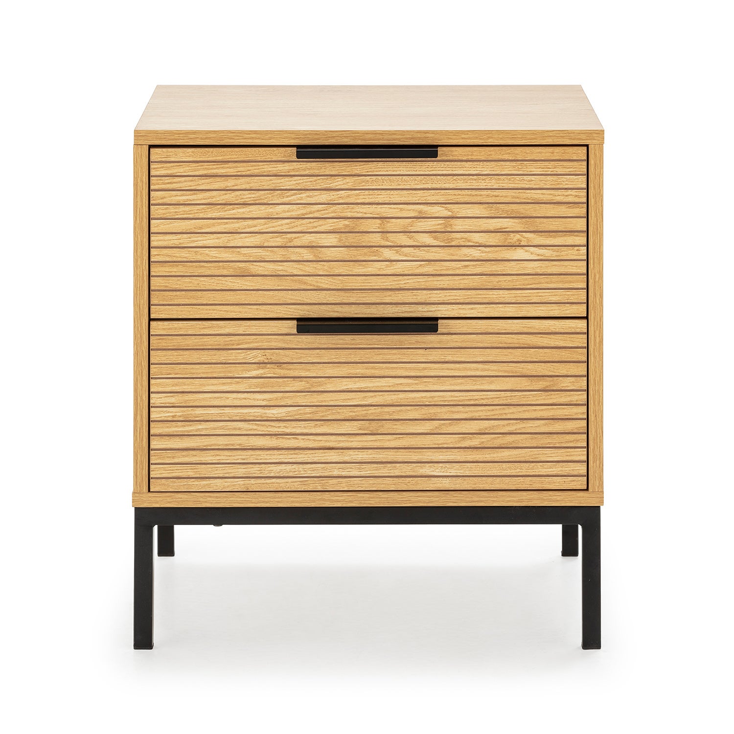 Mesita de noche Mónica 2 cajones color Roble - 4