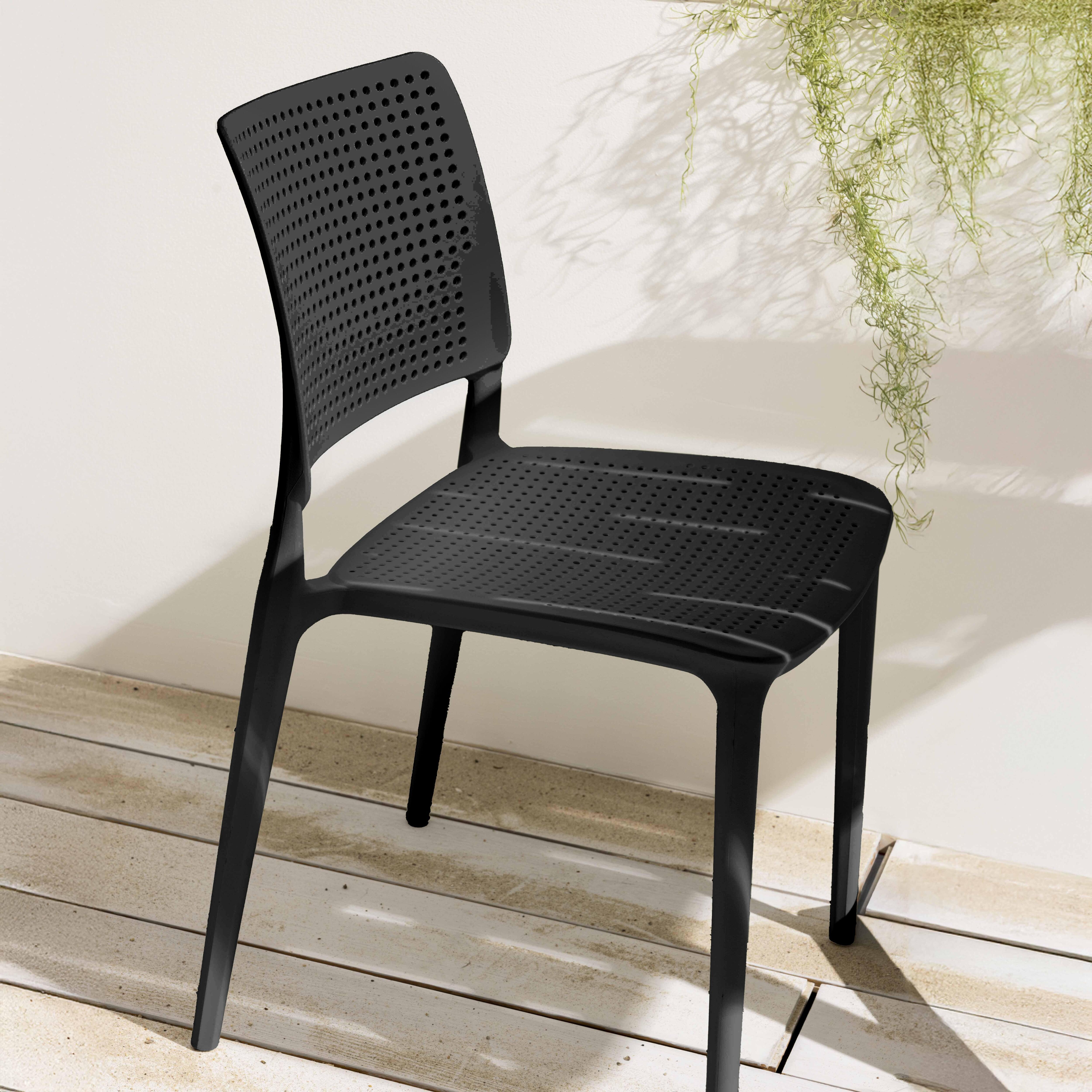 Chaise de jardin sans coussin Riga en Polypropylène Noir - 2