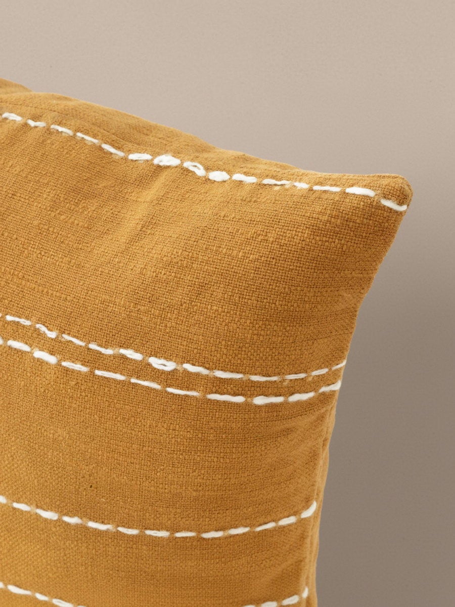 Cojín algodón mostaza 45 x 45 cm - 3