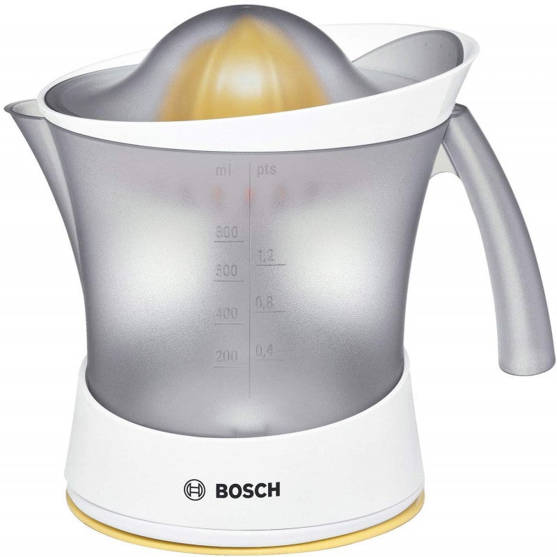 Girmi SR02 Presse-Agrumes Électrique 25W – Double Cône, Rotation Bidirectionnelle, 700 Ml, Facile à Nettoyer, Design Blanc/Rouge