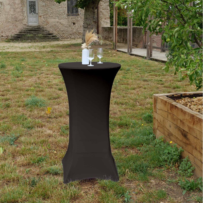 Housse mange debout 60cm noir - House de protection table haute de bar - Pour diamètre de table 60cm - couleur noir - 3