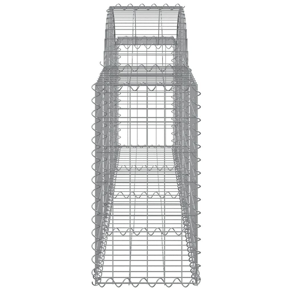 The Living Store - Paniers à gabions arqués 5 pcs 200x30x60/80 cm Fer galvanisé - 5