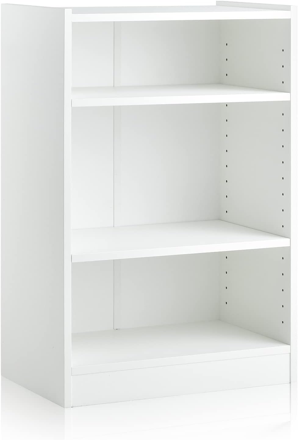 Szafka z 3 Półkami – Biblioteczka z 2 Regulowanymi Regałami – Zabezpieczenie przed Przewróceniem w Zestawie – 50 x 30 x 75 cm, Kolor Biały