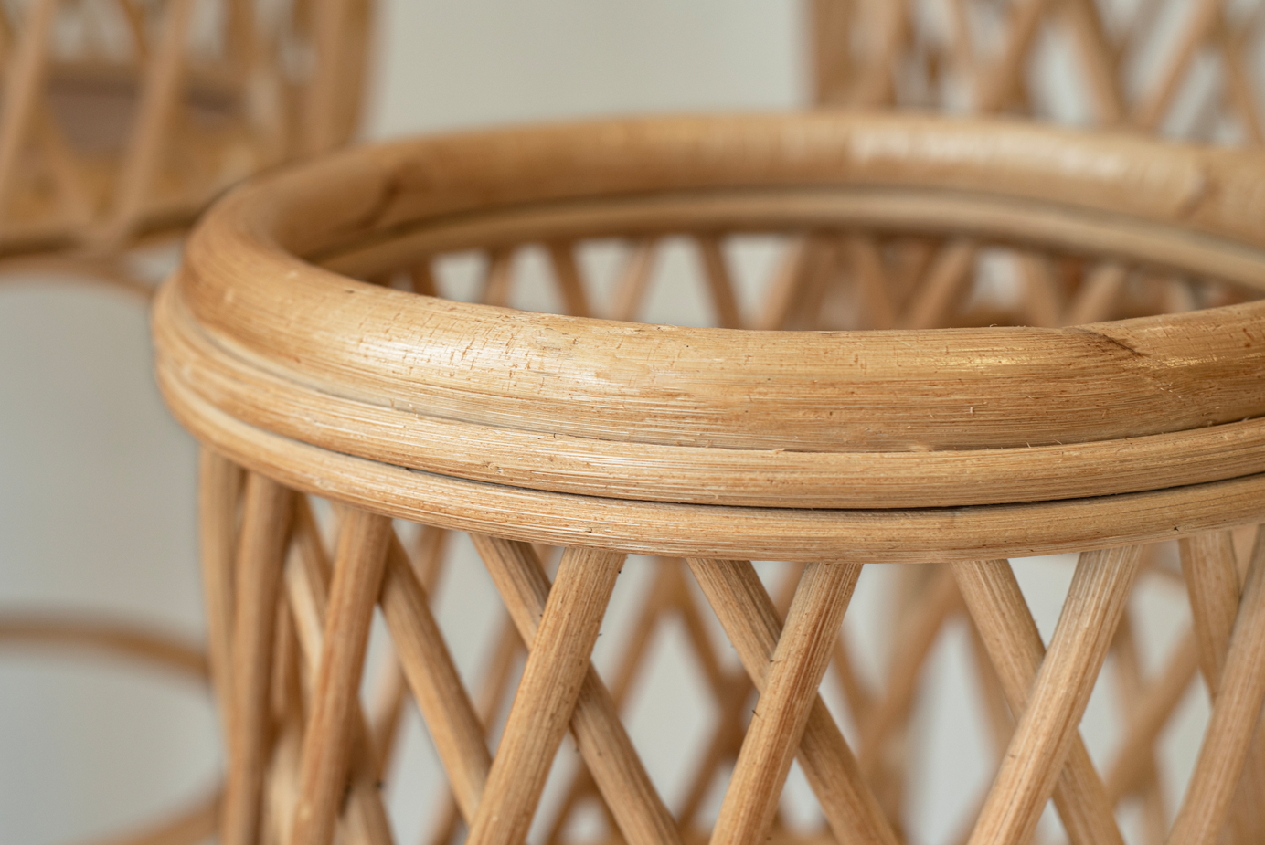 Support pour plantes en rotin Ø25x60 cm – Design naturel, pratique et décoratif pour intérieur et extérieur - 3