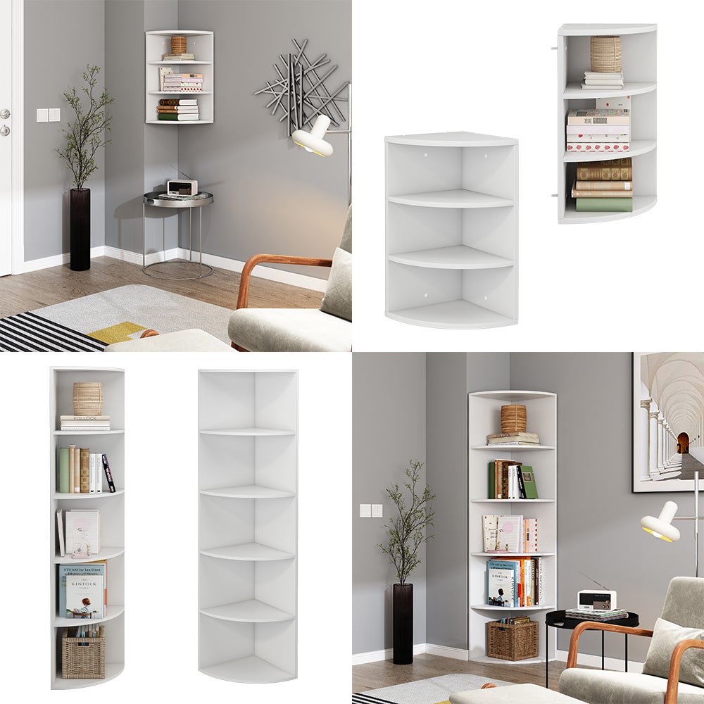 Vicco Étagère dangle Fabienne, Blanc, 40x180cm avec 5 compartiments - 7
