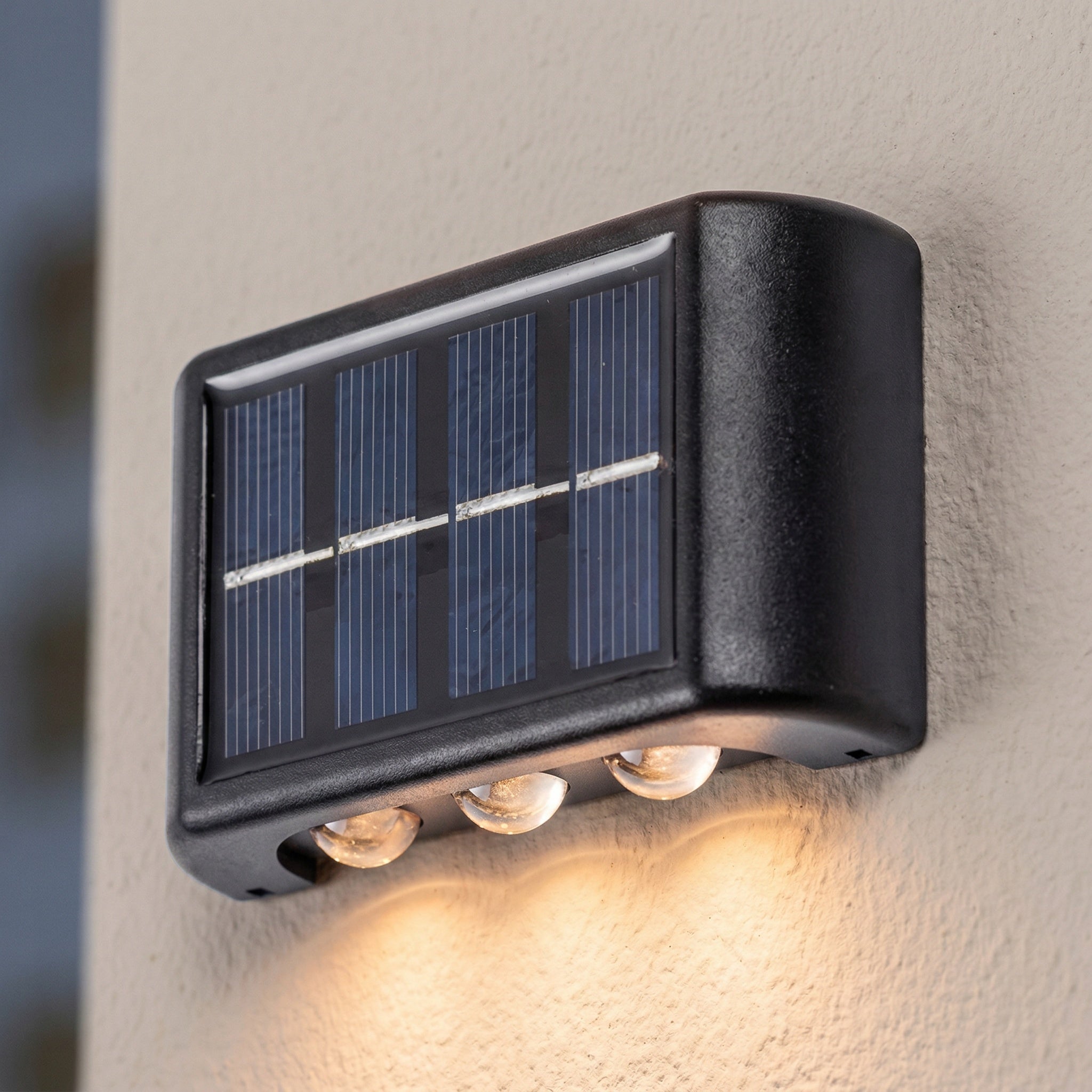 Kinkiet solarny Kangton LED 1.2W Ciepła biel 8lm czarny wym:5,5x9x2,5cm IP44 Rabalux