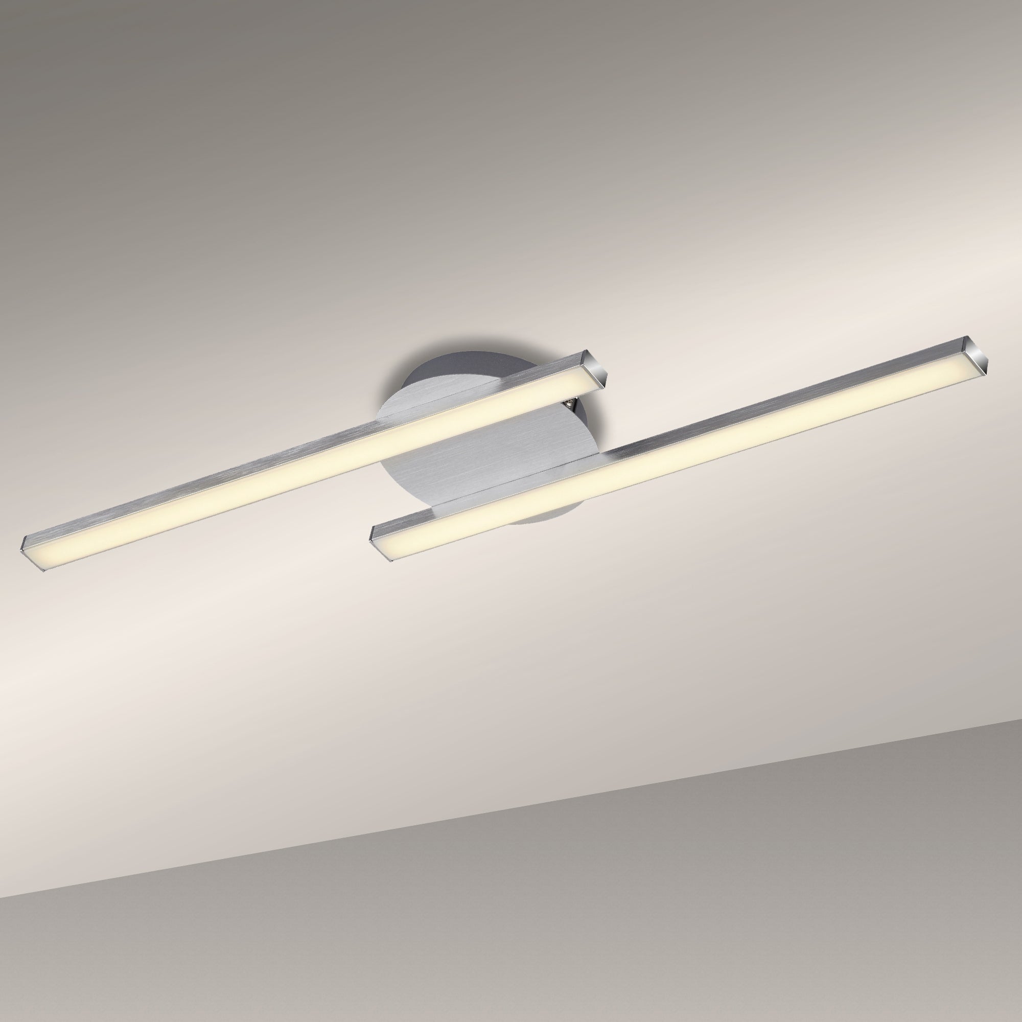 Plafonnier LED BRILONER LEUCHTEN GO, 6 W, 480 lm, IP20, couleur aluminium, métal-plastique, 55,4 x 12 x 4 cm - 7