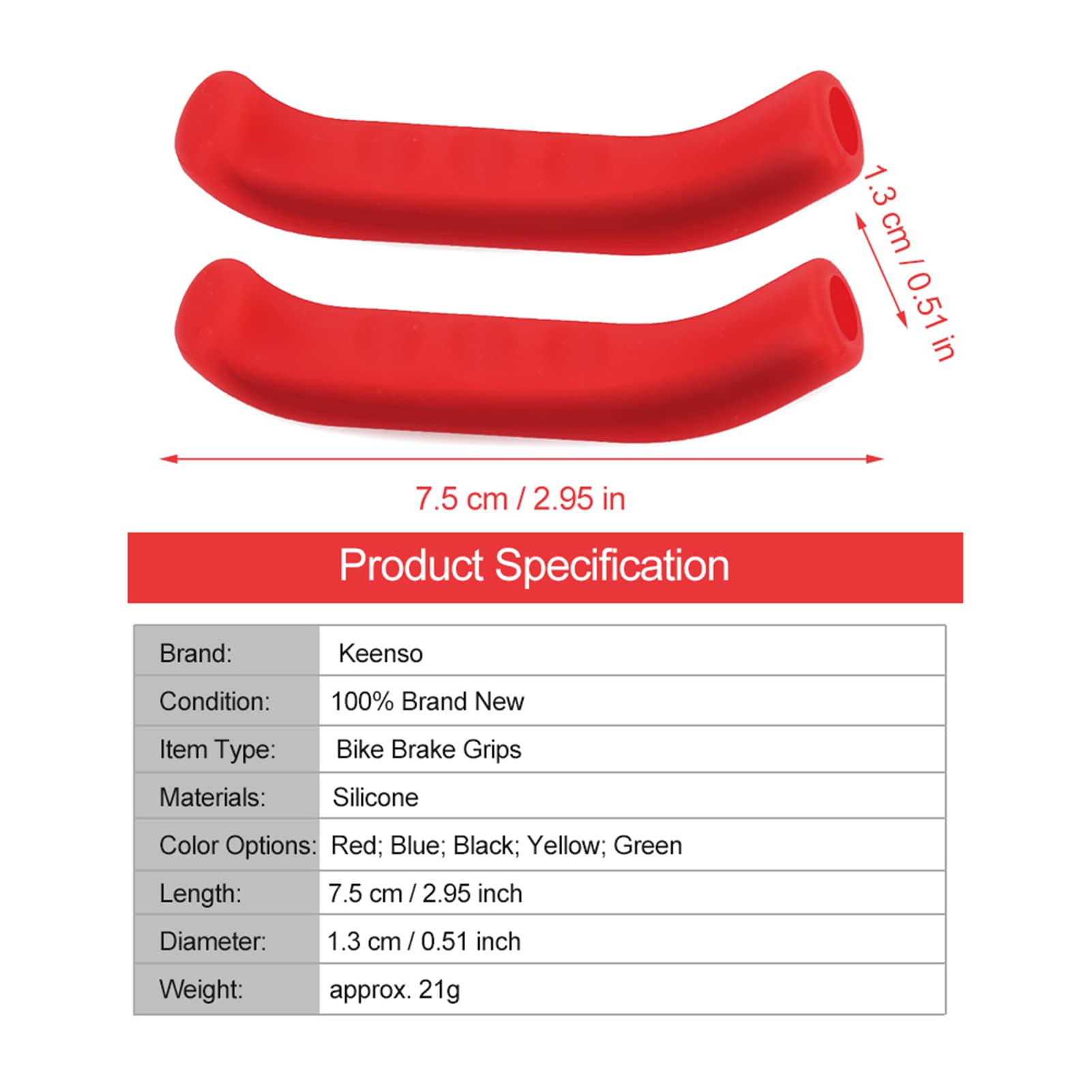 5 cores capa da alavanca do freio da bicicleta apertos de silicone anti deslizamento protetor à prova dwaterproof água ciclismo acessório (vermelho) - 6