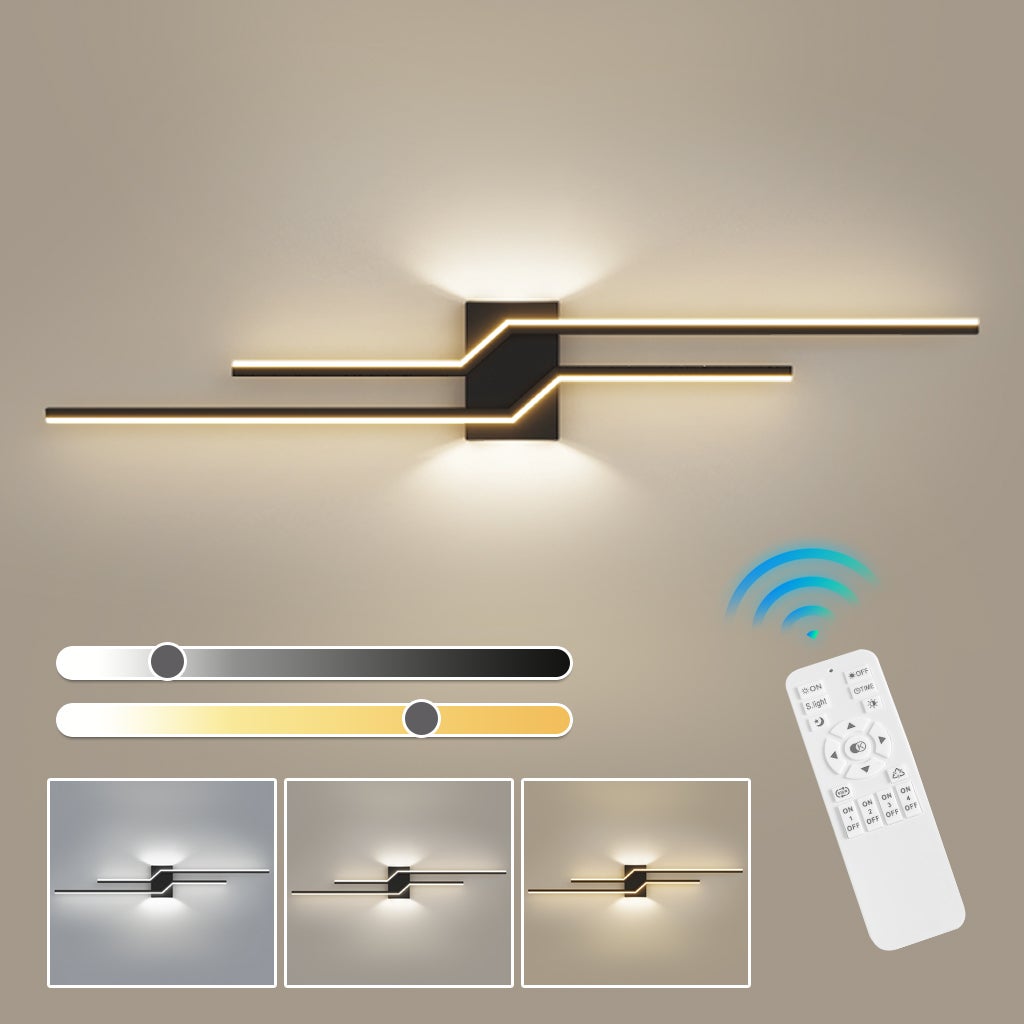 Applique Murale LED à Anneau Moderne - Lumière Dimmable & Télécommande, 24W Pour Chambre, Salon, Cuisine