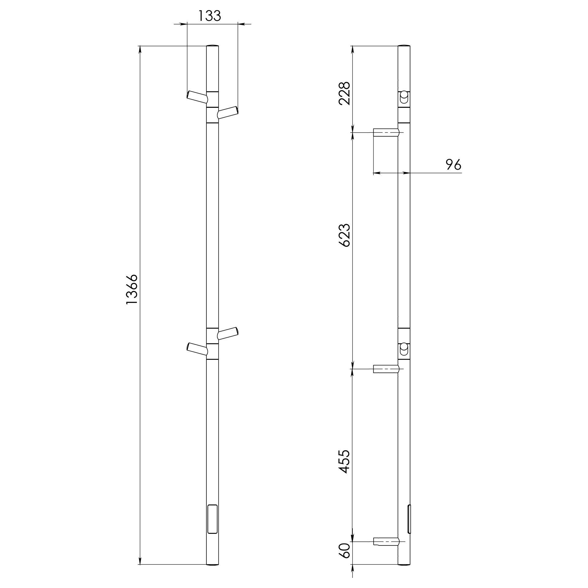Sèche-serviettes électrique design, métal, PRIMUM HOME WHITE, 60W, 15х140 cm - 4