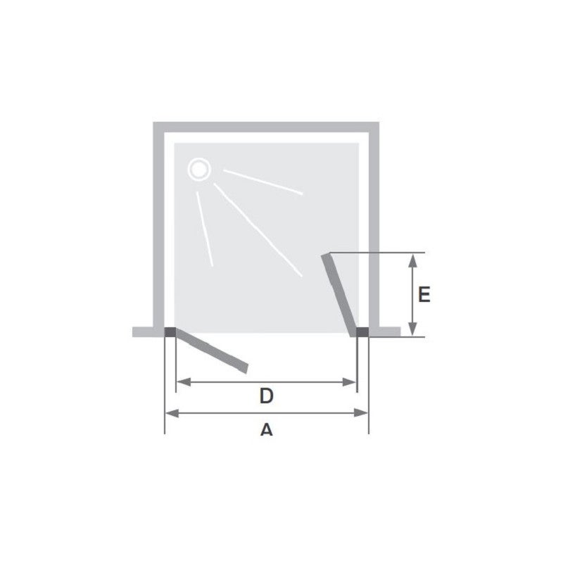 Porte de douche SUPRA 2P pivotante 80cm profilé blanc verre transparent KINEDO PA1530BTN - 2