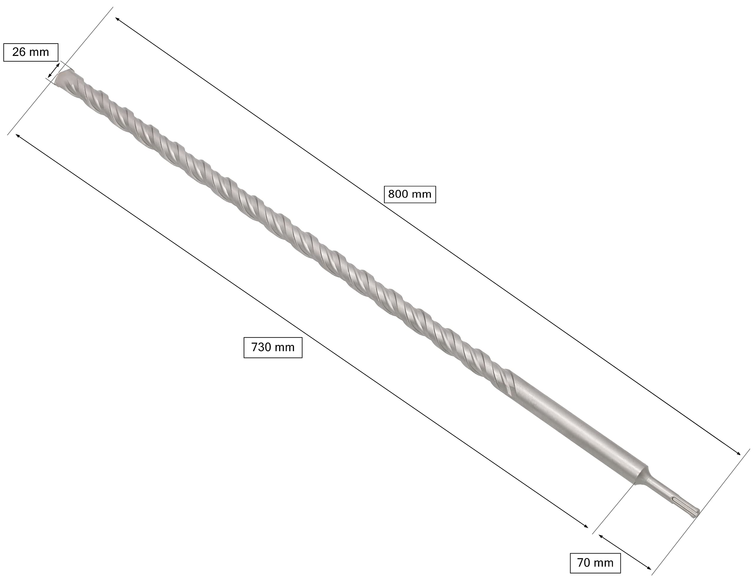 Punta SDS+ KOTARBAU 26x800mm - Per Trapani A Percussione, Materiali Duri Come Cemento E Mattoni - Foto 7