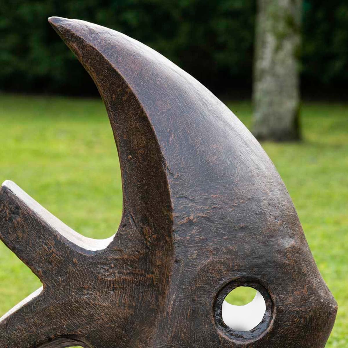Déco moderne jardin statue poisson petit modèle brun 50cm - 9