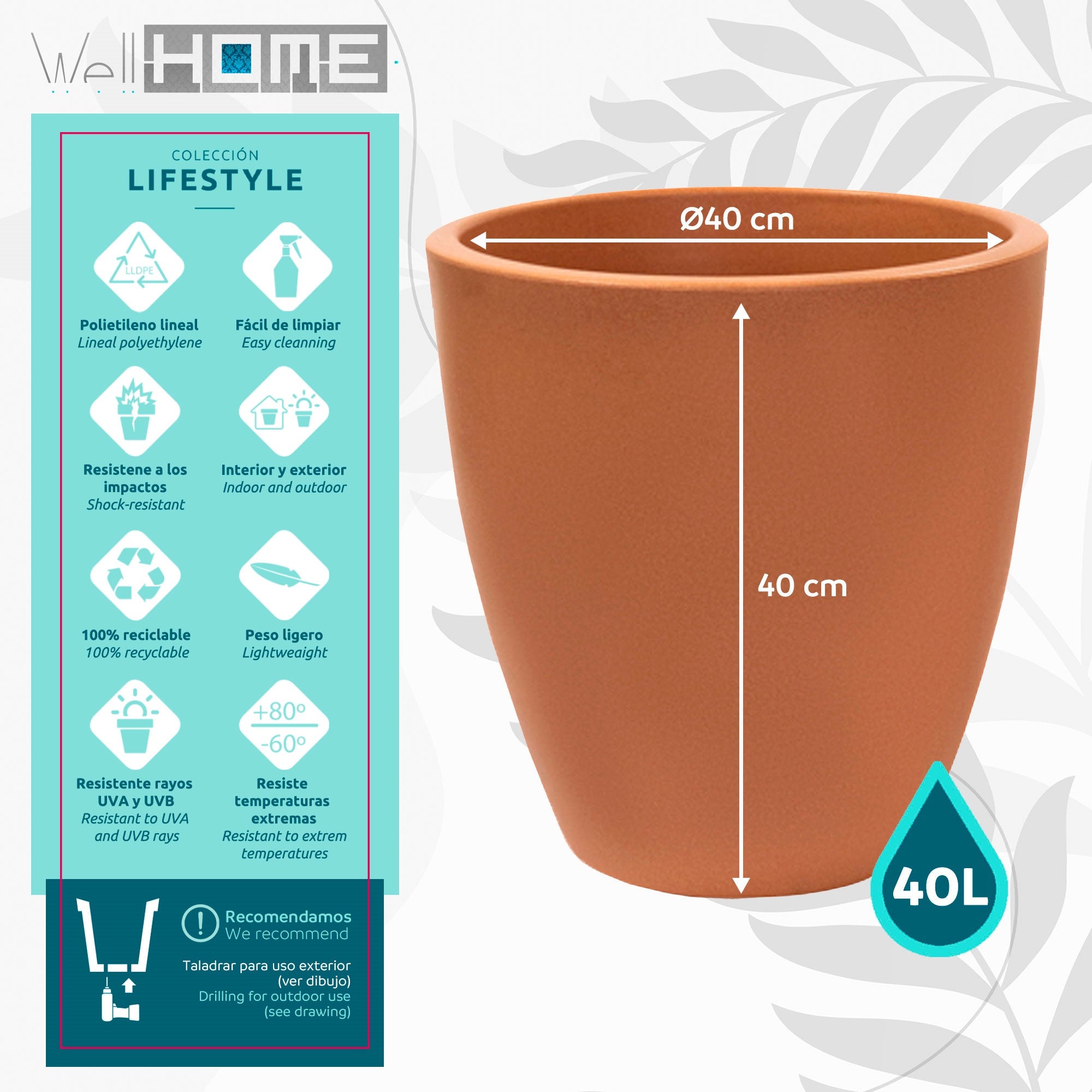 Pot de fleurs 40L Accord WellHome Ø40cm Impruneta - 2