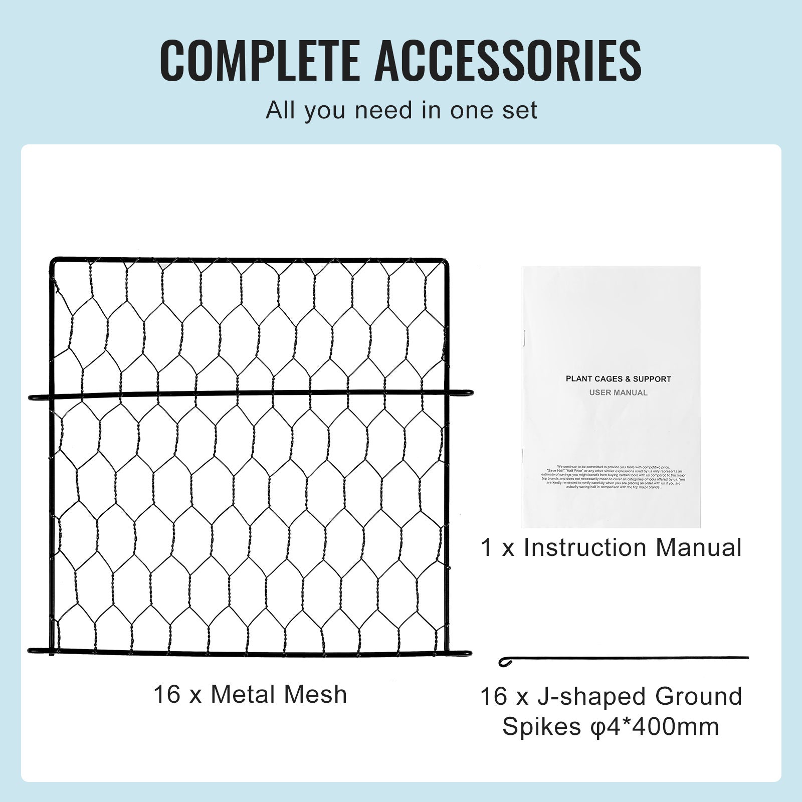Lot de 4 cages grillagées pour plantes SucceBuy 34 × 34 cm, clôtures extérieures solides, protège fleurs, légumes et plantations - 7