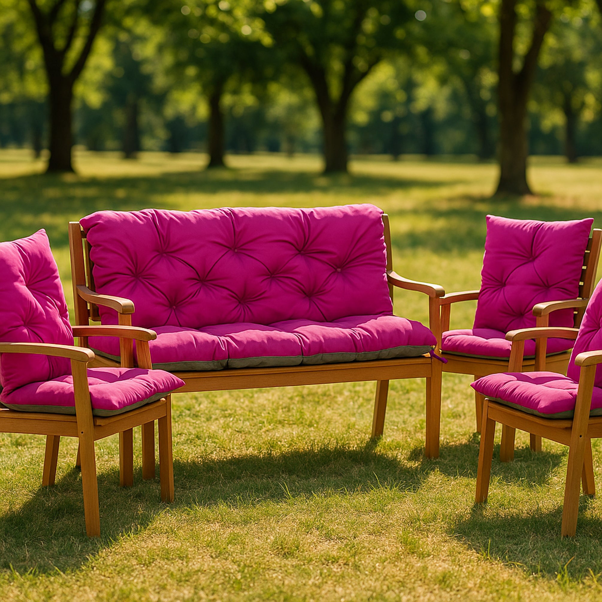 Coussin pour banc de jardin 140x50x50cm, coussin de jardin Rosa, coussin de balançoire, coussin de banc extérieur, coussin de banc de jardin - 6