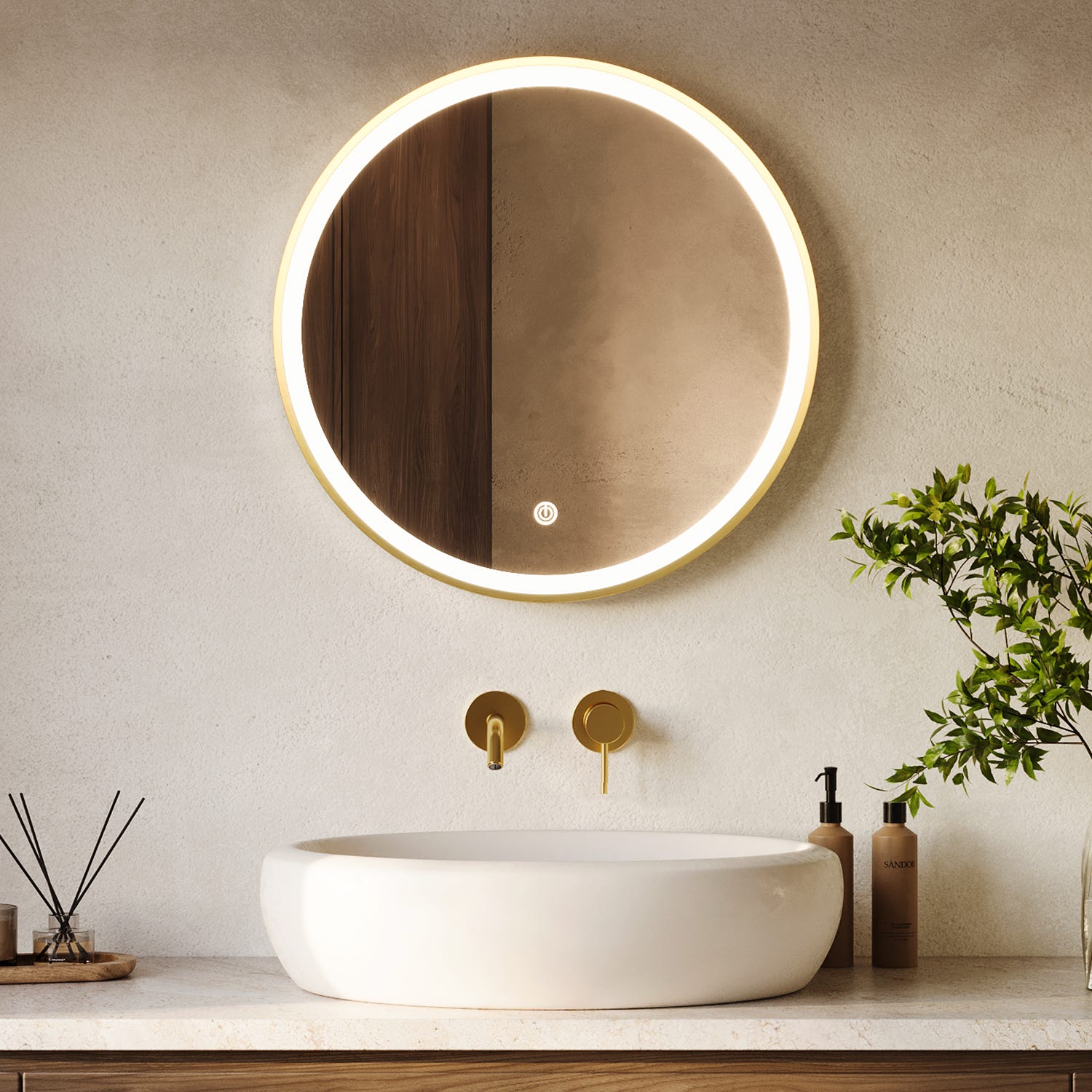Sbrinatore a specchio rotondo con retroilluminazione a LED e Smart bagno personalizzato - Cina Specchio da parete, luce antiappannamento Sbrinatore a specchio rotondo con retroilluminazione a LED e Smart bagno personalizzato - Cina Specchio da parete, luce antiappannamento