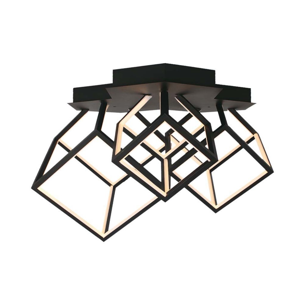 Lampa sufitowa LED 46 W 3-sześcienna, czarna, 3000 K