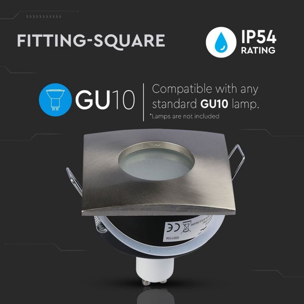 Kwadratowa oprawa LED typu downlight GU10 i GU5.3 (MR16) Kolor satyna nikiel IP54 - 2