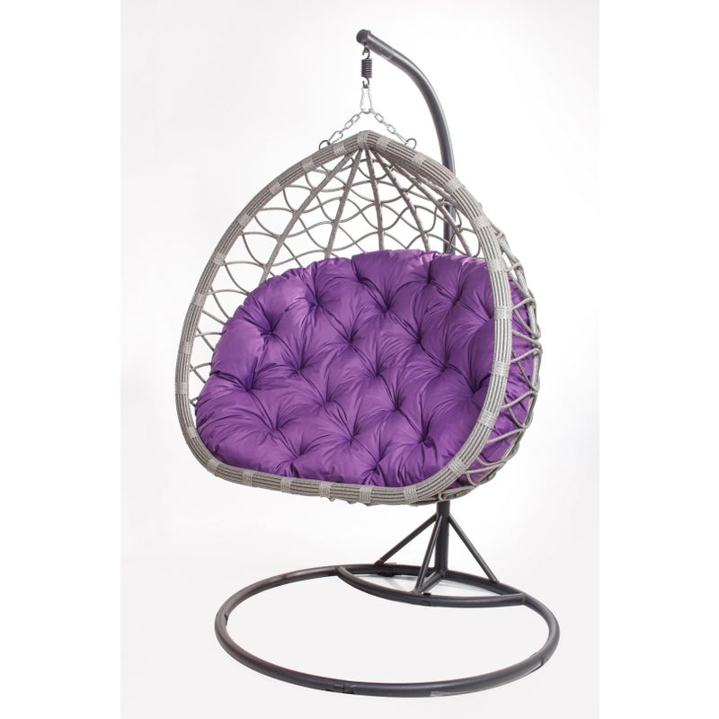PODUSZKA OGRODOWA NA FOTEL WISZĄCY KOKON 110x100 CM FIOLETOWA PODUCHA NA HUŚTAWKĘ PODUSZKA NA BOCIANIE GNIAZDO PODUSZKA NA KRZESŁO DWUSTRONNA