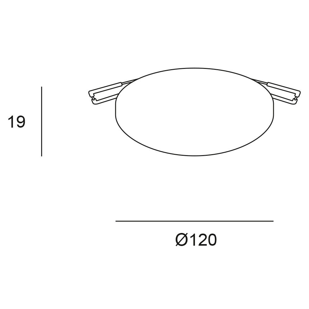 Forlight Wide 120mm - Downlight de teto de encastrar LED Branco, IP54 16.2W 4000K 270lm - 4