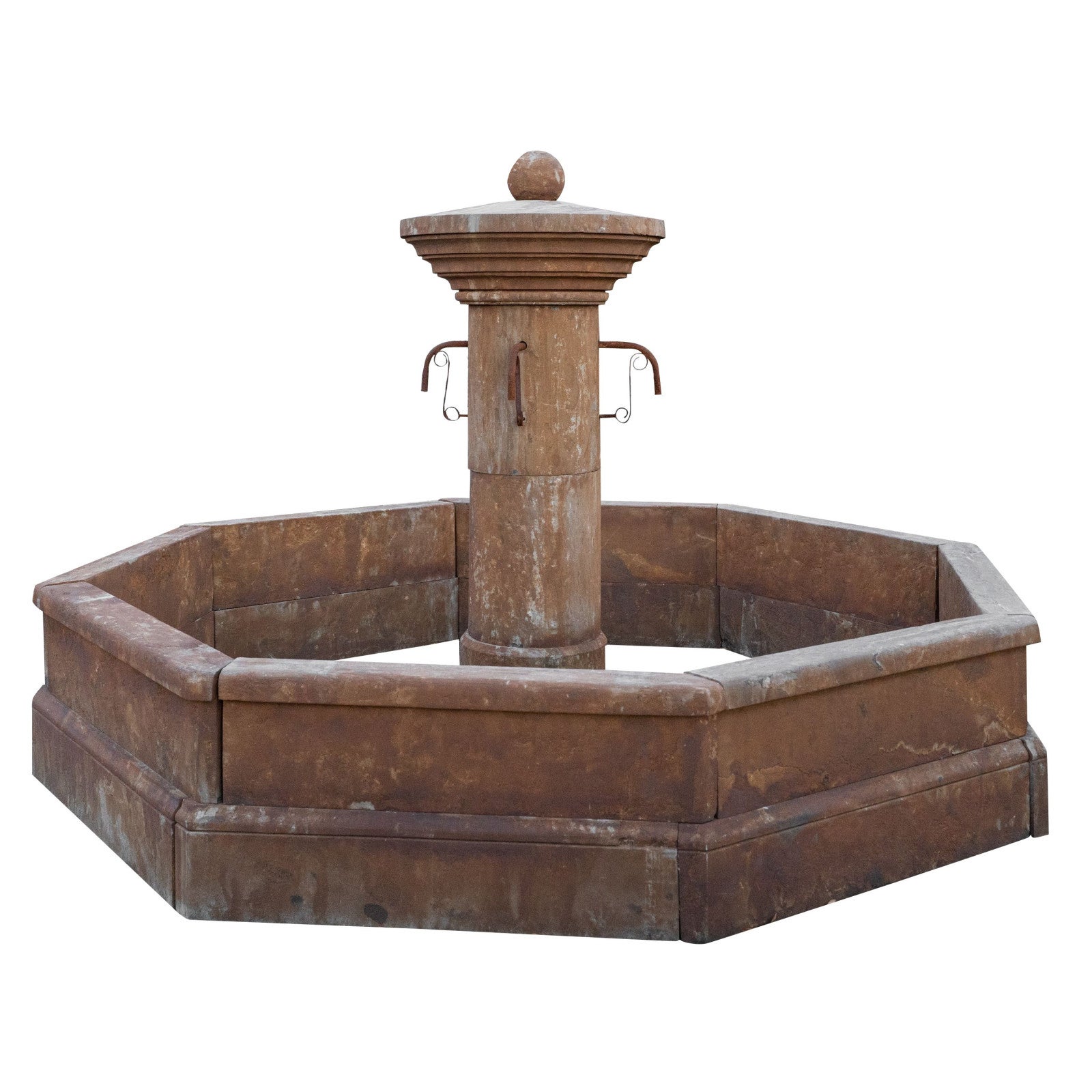 Fuente De Pared Para Exterior Modelo Málaga - Fundición De Aluminio Color Antracita, Sin Grifo, Medidas 24.5x29.5 Cm