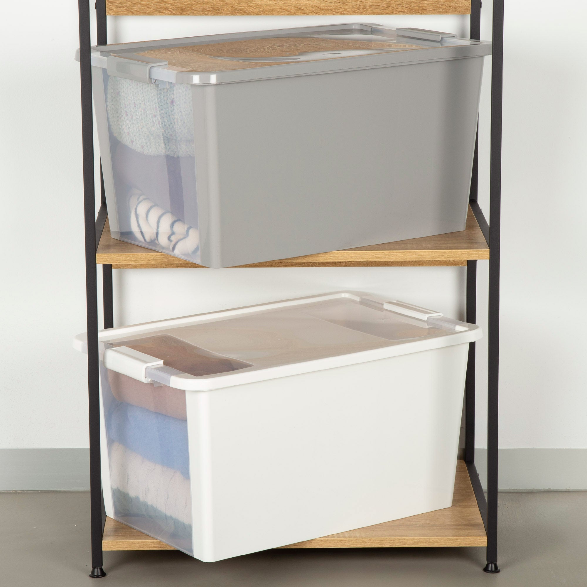 Curver Caixa de arrumação com tampa Bi-Box 40L cinzento - 5