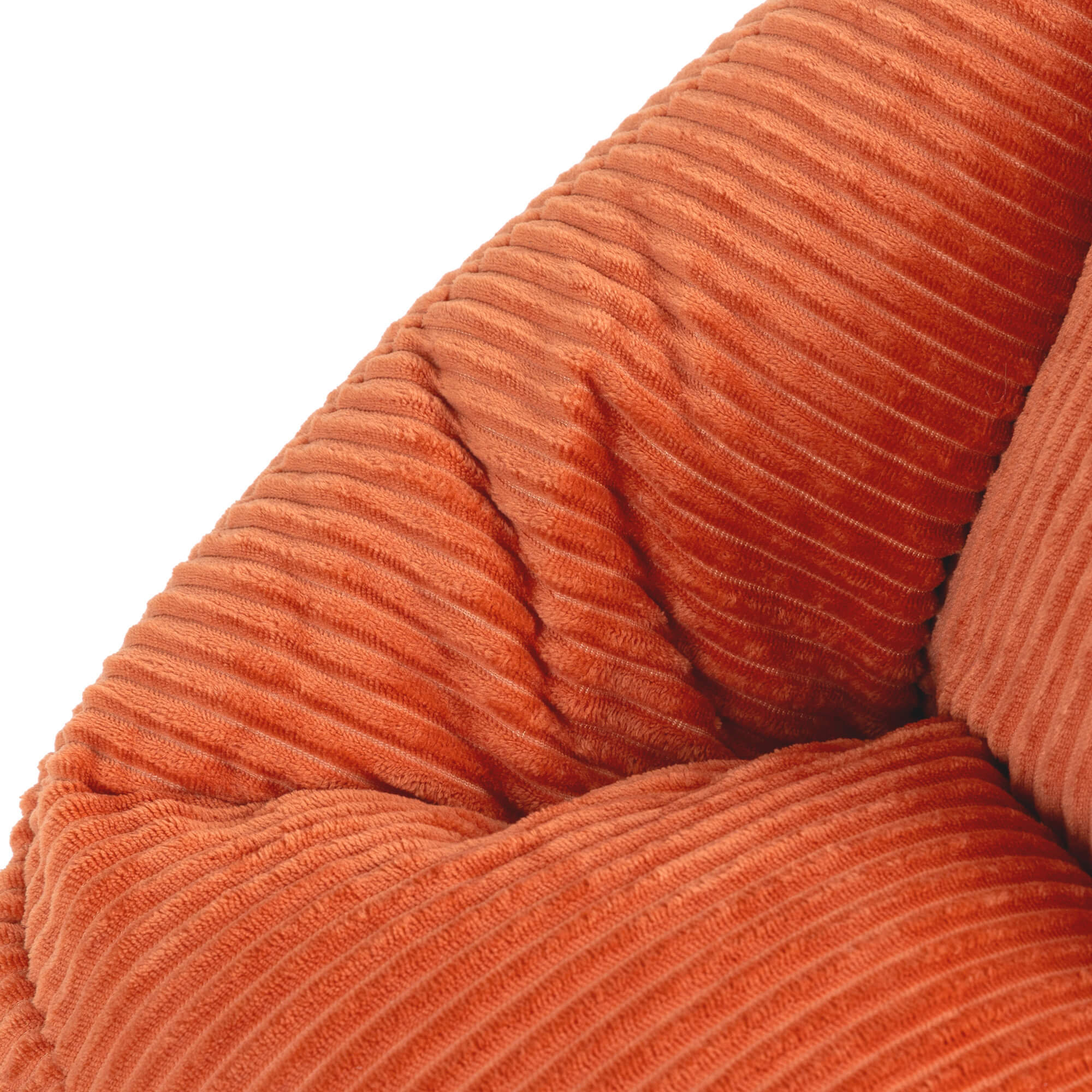 Lot de 2 poufs fauteuils enfant Icon velours côtelé orange terracotta, chambre, salon, 55x55xcm Oeko-Tex® - 6
