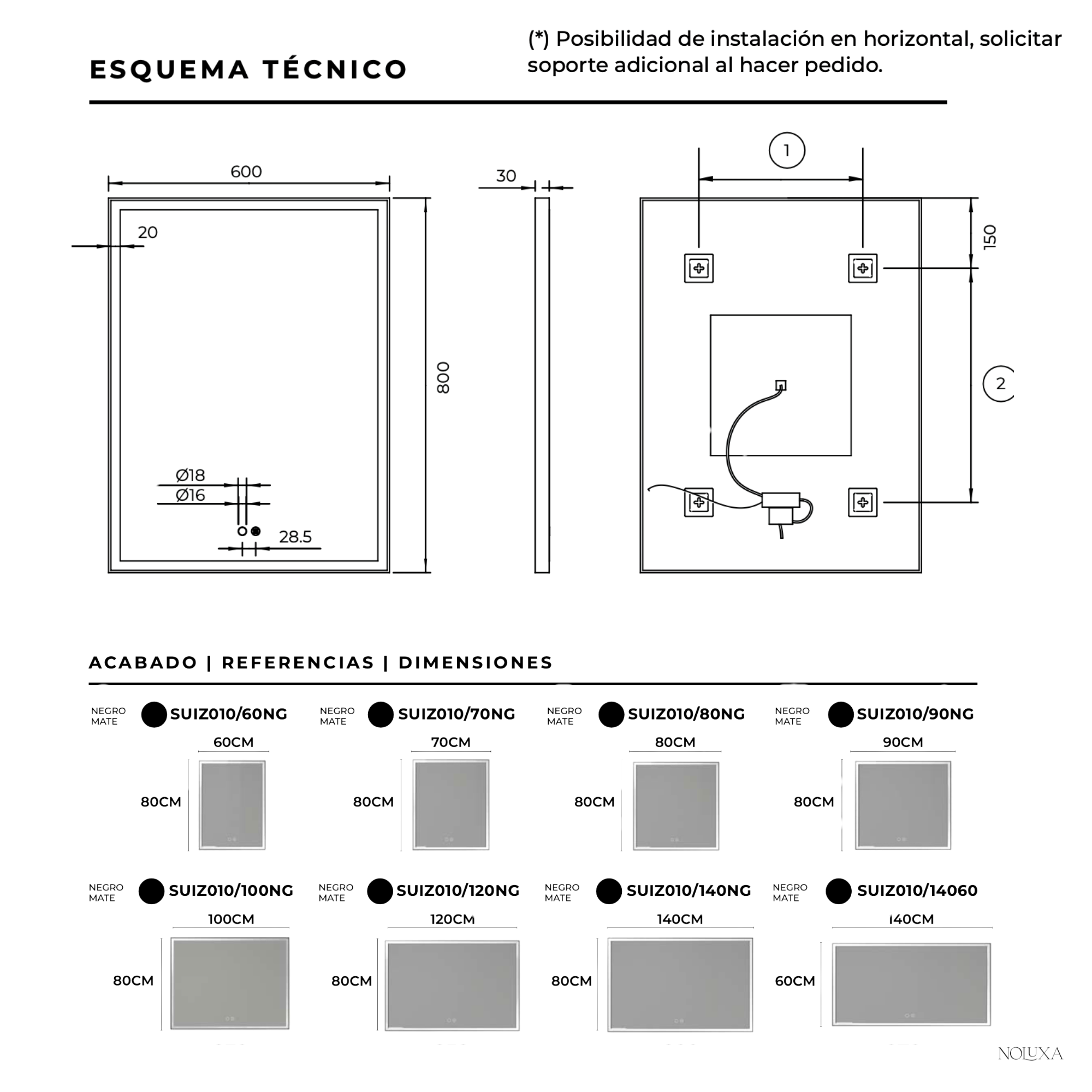LEDIMEX - Miroir de salle de bain avec lumière | Grand miroir de salle de bain | Miroir anti-buée LED | Miroir mural carré 70x80cm - 6