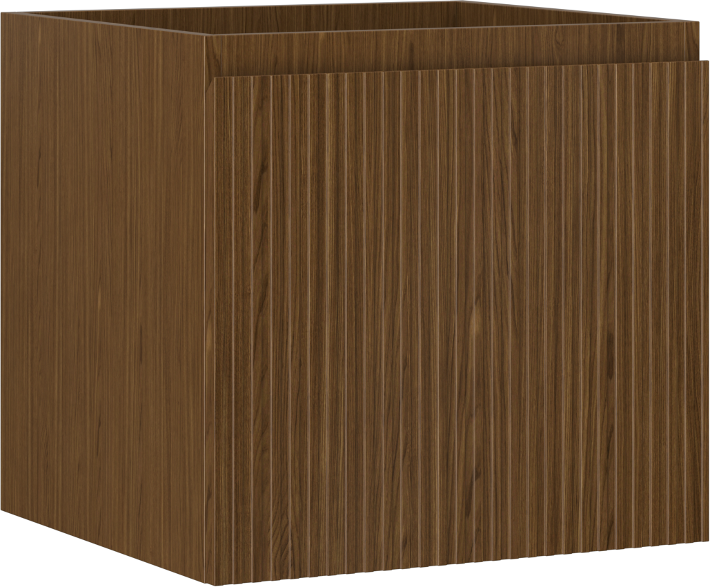 Mexen Rivel szafka łazienkowa podumywalkowa 50 cm, 1 szuflada, ryflowana , orzech - 91A20-05047-1-BF86