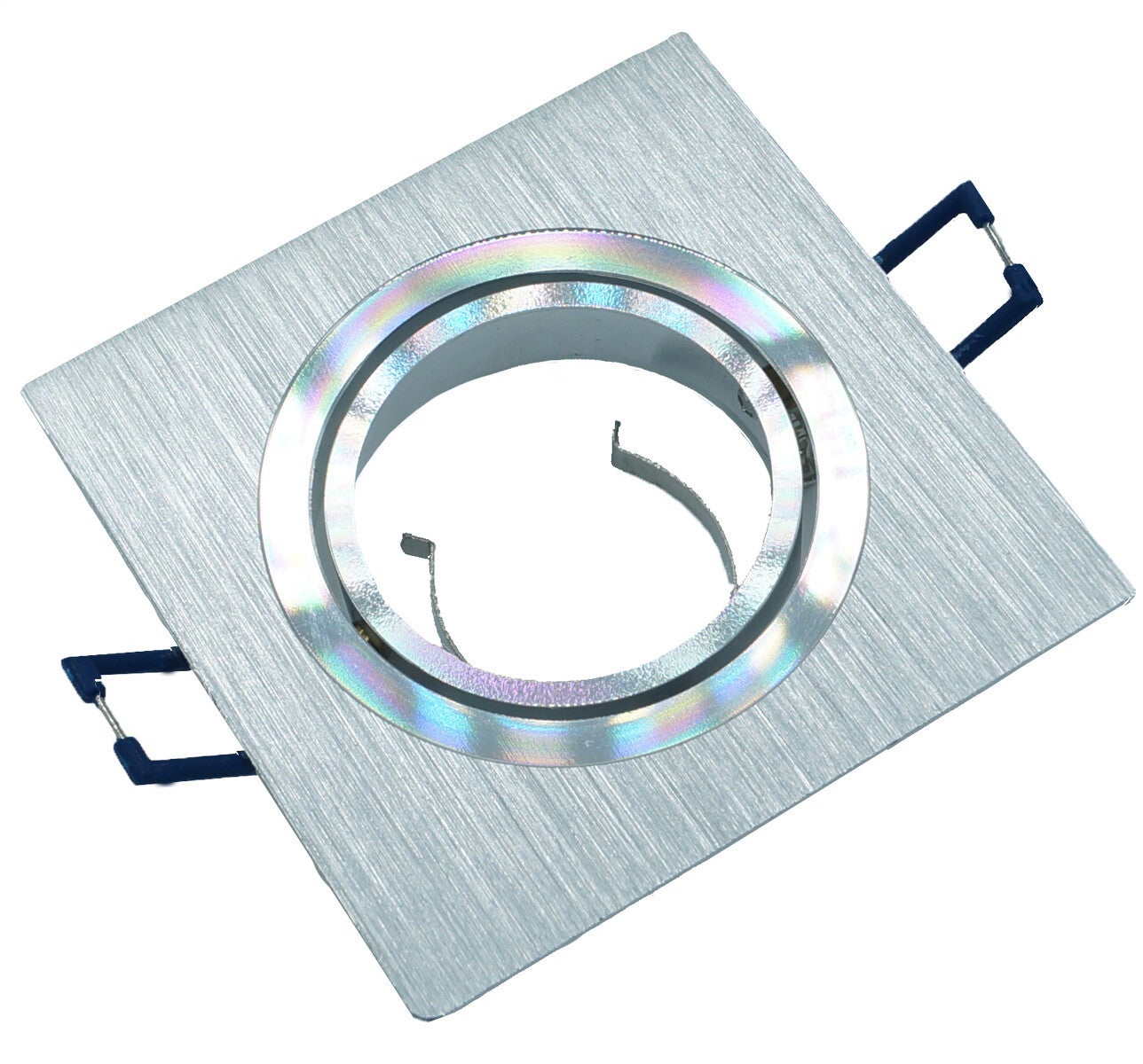 Oprawa sufitowa wpuszczana oczko szczotkowany srebrny 1xGU10x50W kwadratowa ruchoma IP20 wym: 2,5 x 9,2 x 9,2 cm aluminium IdeaLED