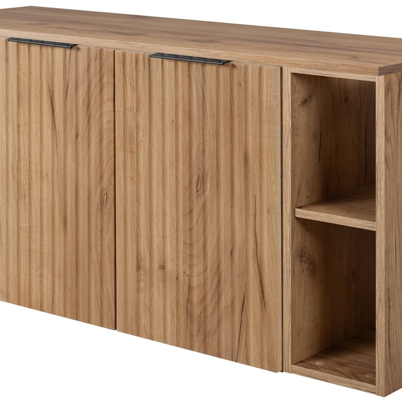 Zestaw łazienkowy FLOW 120 cm dąb craft złoty z regałami