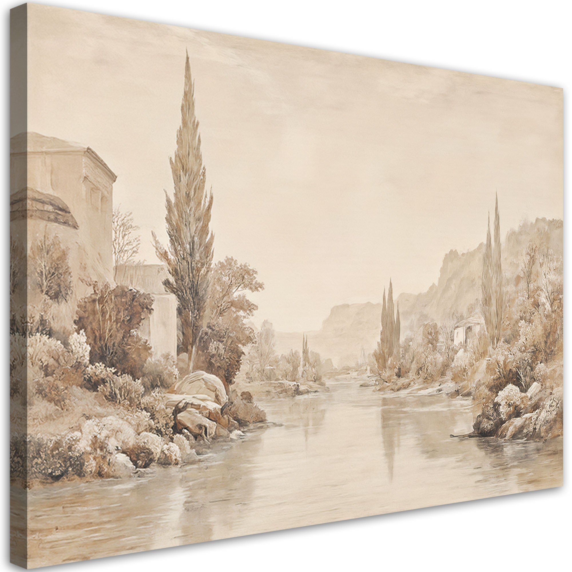 Obraz na płótnie, Pejzaż Natura Sepia Botanika 60x40