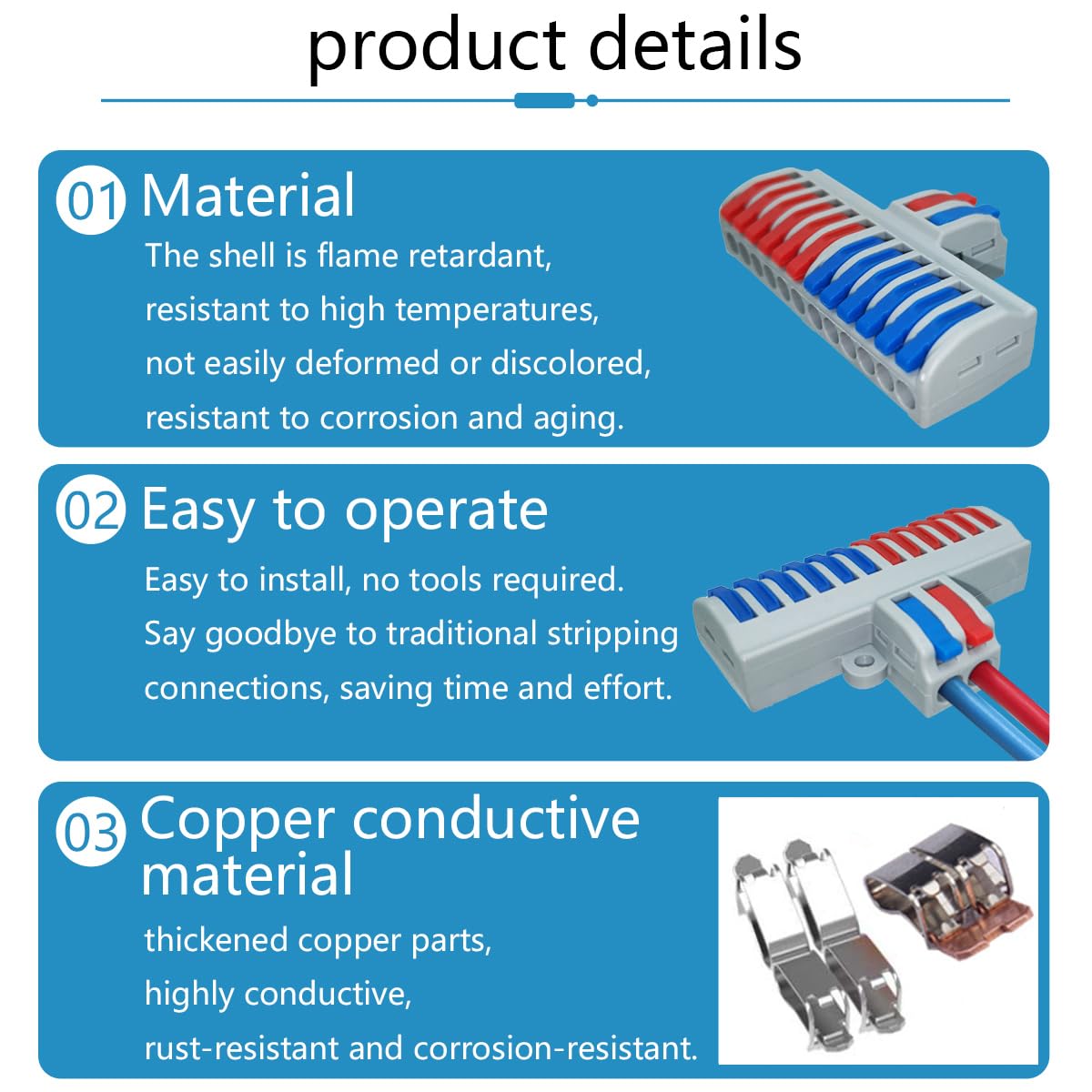 Bornes de Connexion, Bornes de Lustre Enfichables, 7pièces 2 en 12 sorties Rapide Connecteurs électriques, Connecteurs de fils compacts - 4