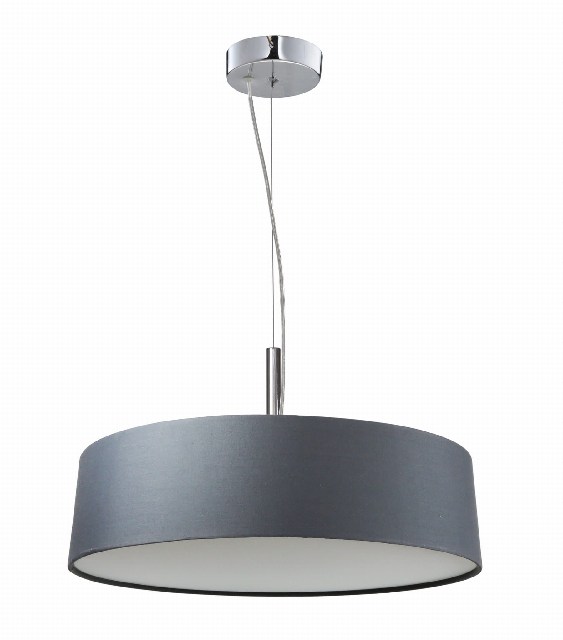 Lampa wisząca Blum chromowana-szara 3xE27x60W wym: 110 x 40 x 40 cm tkanina Candellux