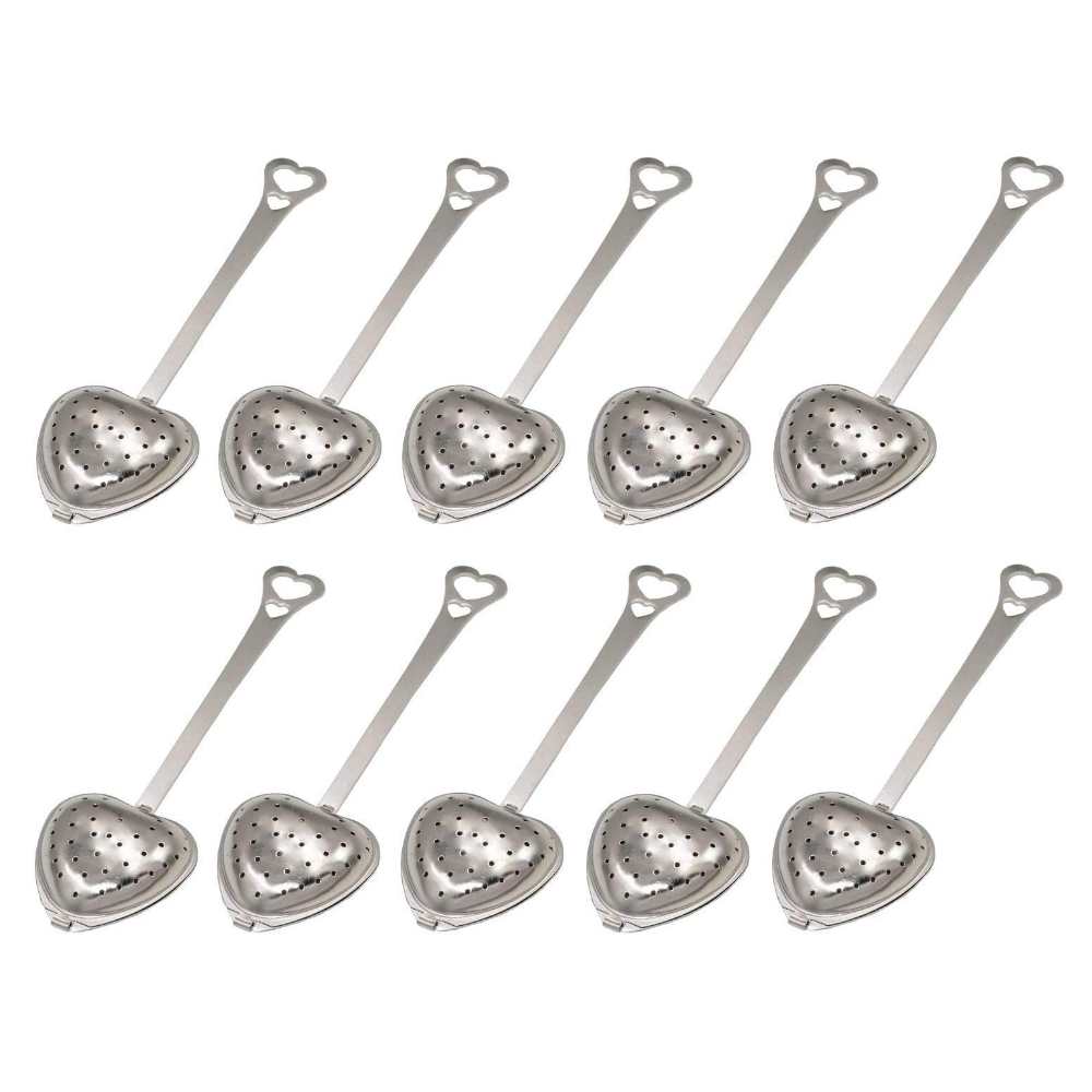 Sitka do herbaty w kształcie serca, chochla, sitka do herbaty ze stali nierdzewnej 304, 10 sztuk