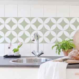 Credence Adhesive Pour Cuisine Marbre Vert Classique Stickers Cuisine Auto-Adhésif PVC Stickers Muraux Cuisine Étanche Stickers Carrelage Cuisine Adhesive Sticker Salle De Bain10 PC(30x97cm