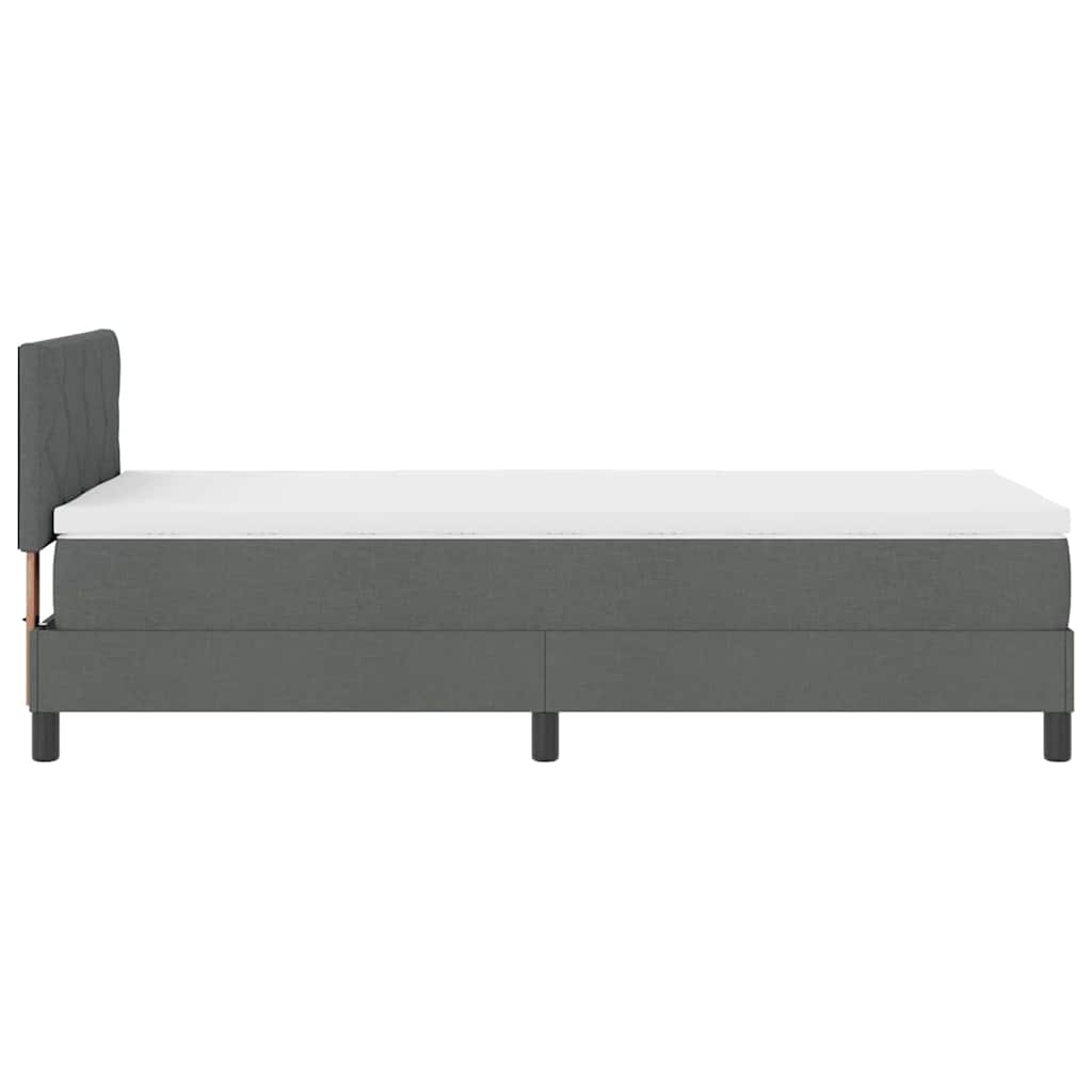 Cadre de lit avec matelas Gris foncé 90 x 200 cm tissu - 9