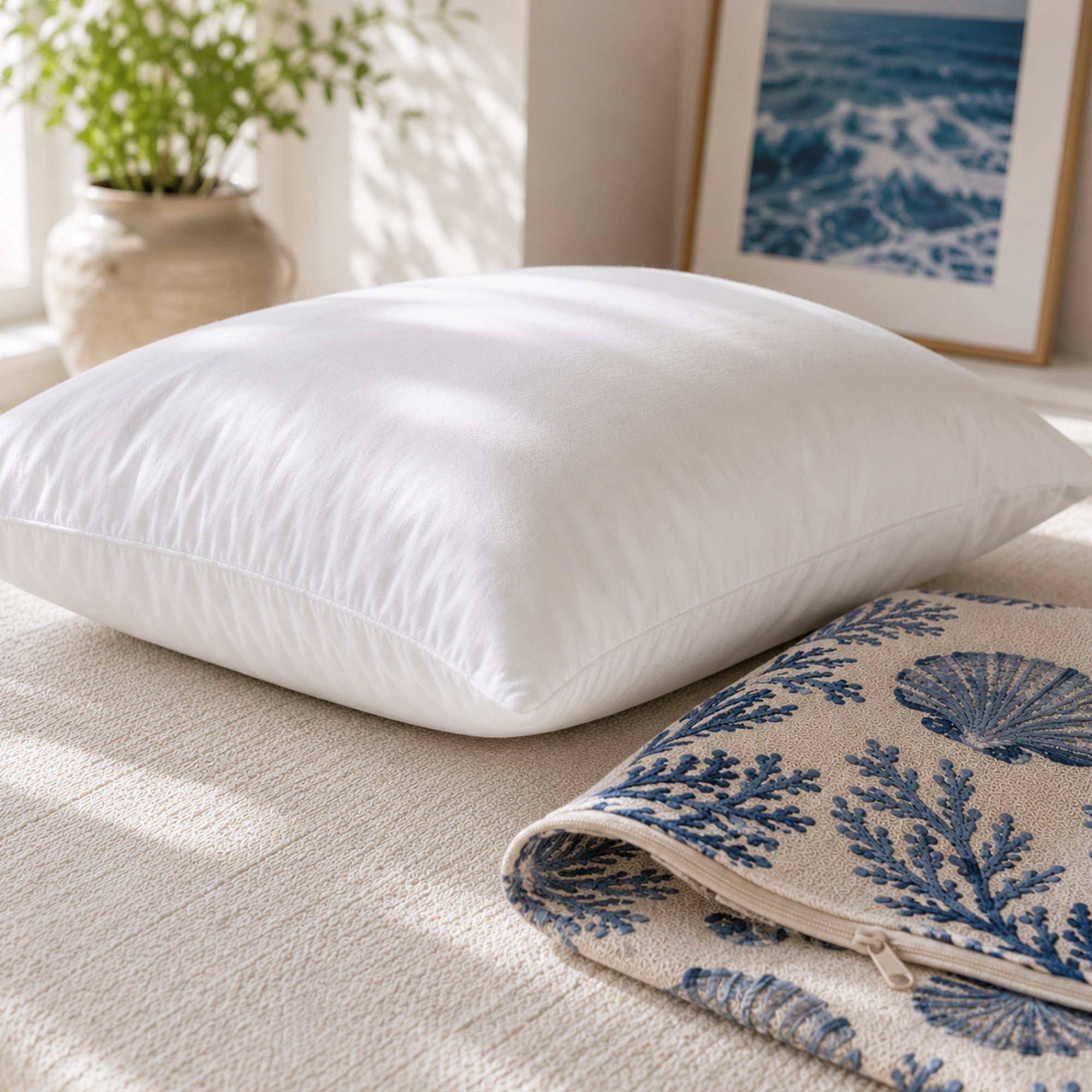 Coussin à recouvrir 45x45 cm garnissage 100% Plumettes de canards coussin Plumes - 4